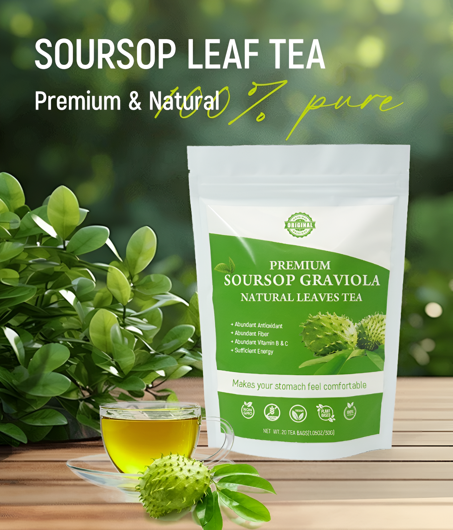 100% Pure Organic Soursop Leaf tea